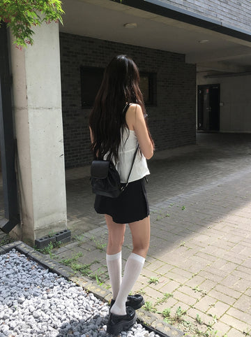 Hitch Daily Black Leather Mini Backpack